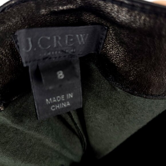 J.Crew Collection Genuine Leather Moto Pants Black Size 8 HO13 Style 04328 - Picture 12 of 13